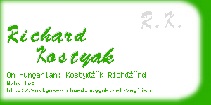 richard kostyak business card